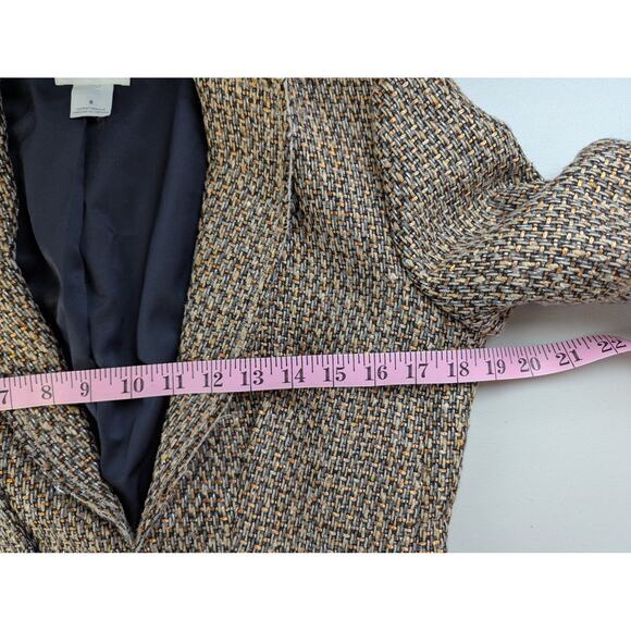 Club Monaco Tweed Blazer Womens 8 Brown Academic Preppy Office Heritage School - Picture 8 of 9